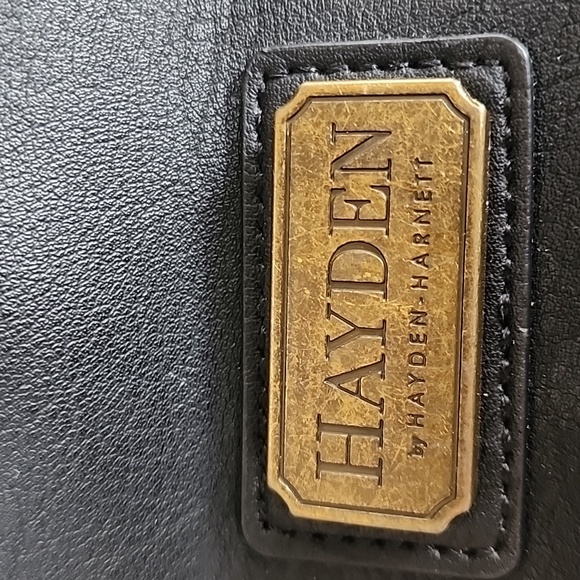 Hayden Harnett Women's Black Studded Leather Satchel Bag - Picture 6 of 12